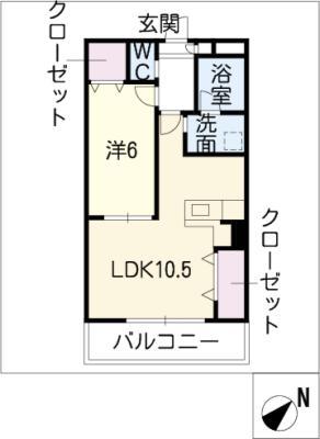 ルミナスT(1LDK/1階)の間取り写真