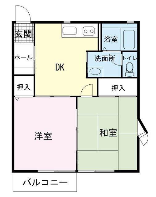 カサベルデA(2DK/1階)の間取り写真