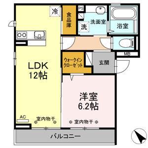 プランドール(1LDK/2階)の間取り写真