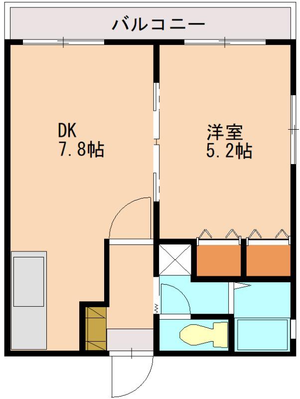 アルファディオ百道(1DK/2階)の間取り写真