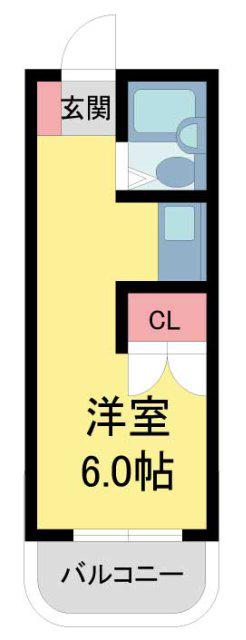 六甲石橋プラザ(1K/3階)の間取り写真
