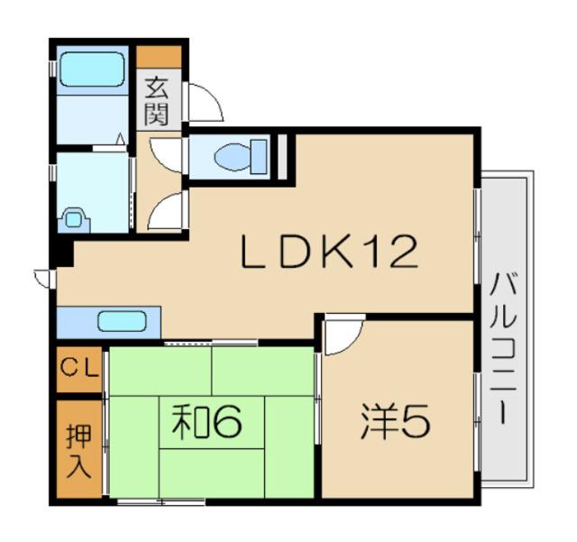 カーサカナマキ(2LDK/2階)の間取り写真