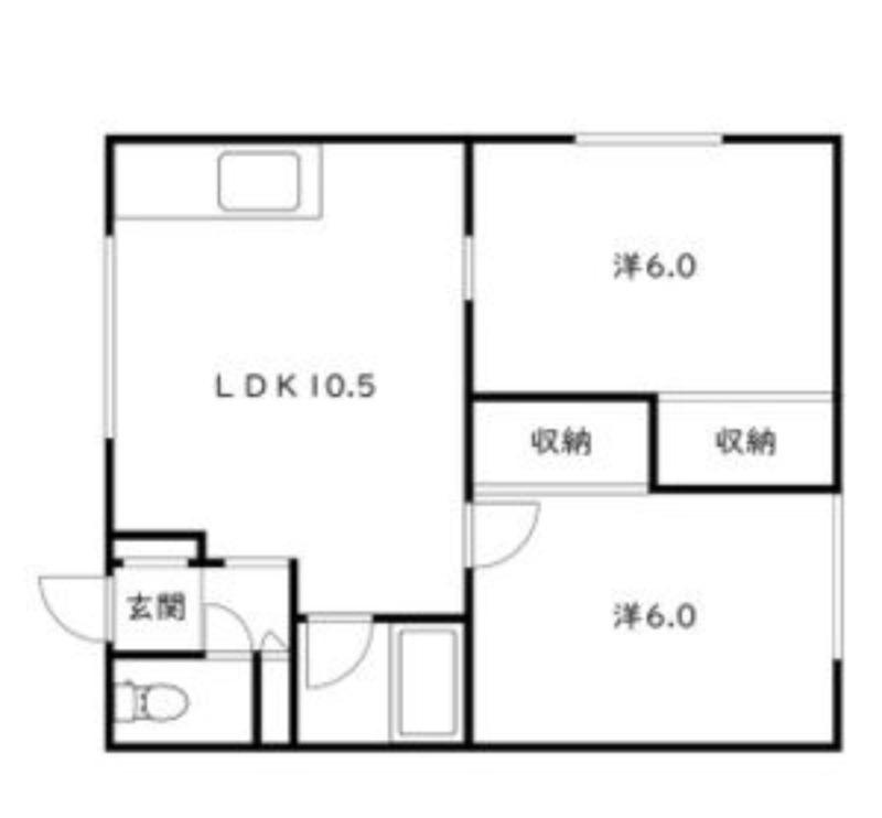 メゾンド北野(2LDK/2階)の間取り写真