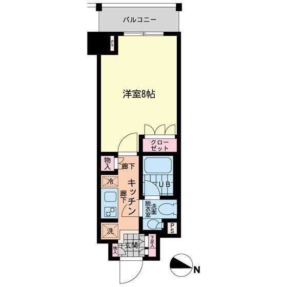 エスティメゾン赤羽(1K/4階)の間取り写真