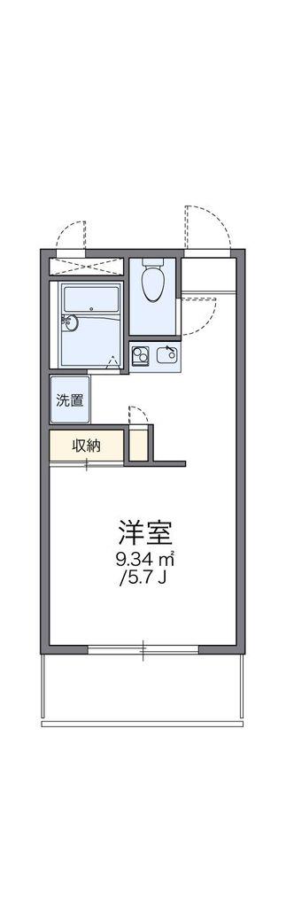 レオパレスコーポテラダ(1K/1階)の間取り写真