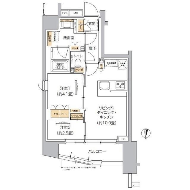 リビオメゾン東池袋(2LDK/6階)の間取り写真