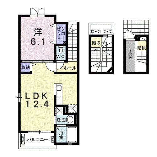 アゴラ カザ(1LDK/3階)の間取り写真