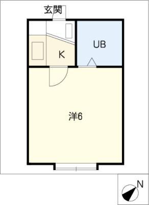 コスモ21(1K/2階)の間取り写真