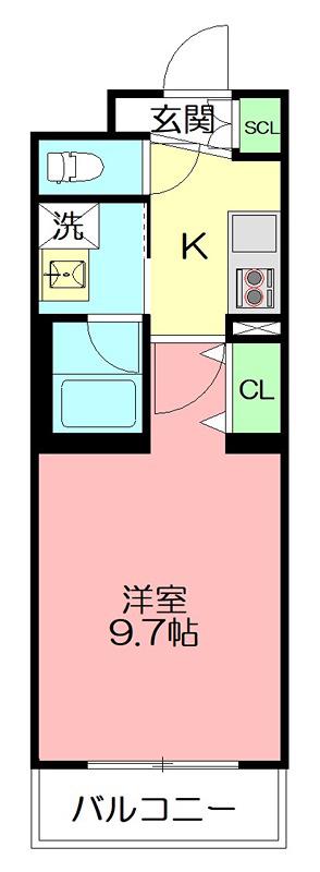 メゾンリヴェール(1K/2階)の間取り写真