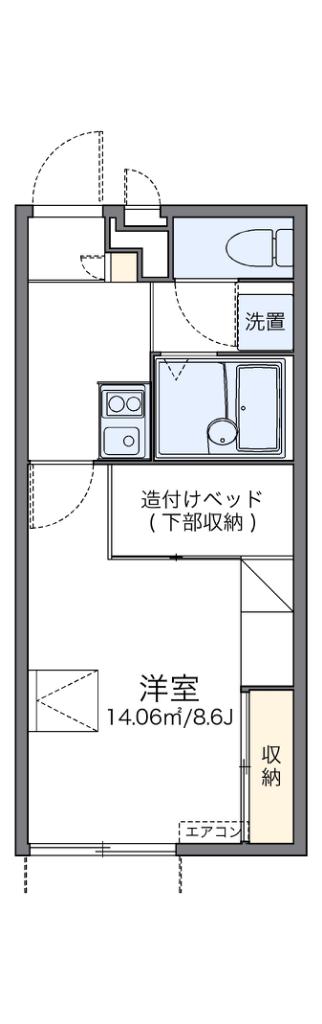レオパレスエミネンスII(1K/1階)の間取り写真
