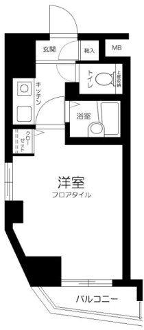 ダイホープラザ上落合(1K/12階)の間取り写真