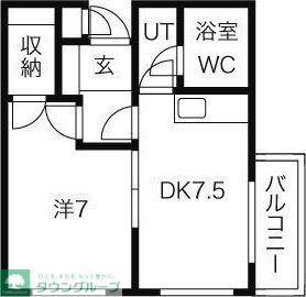 エクセレント中野(1DK/1階)の間取り写真
