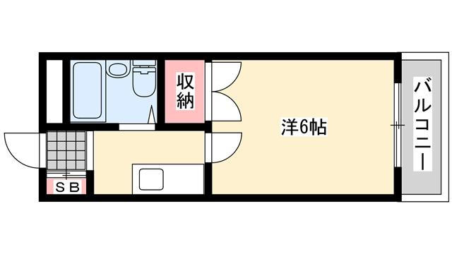グランドコーポKS(1K/4階)の間取り写真