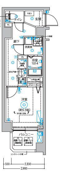DIPS西新井(1K/3階)の間取り写真