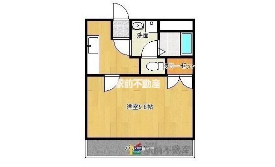 8LEAVES(1K/2階)の間取り写真