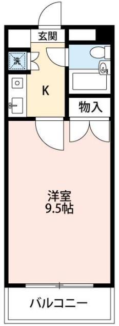 グランコート長津田(1K/1階)の間取り写真