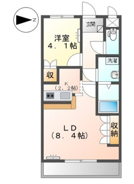 サニ-サイドコート守木(1LDK/2階)の間取り写真