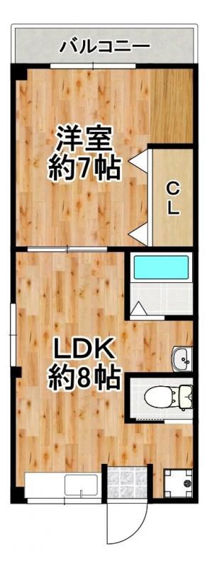 千島マンション(1LDK/3階)の間取り写真