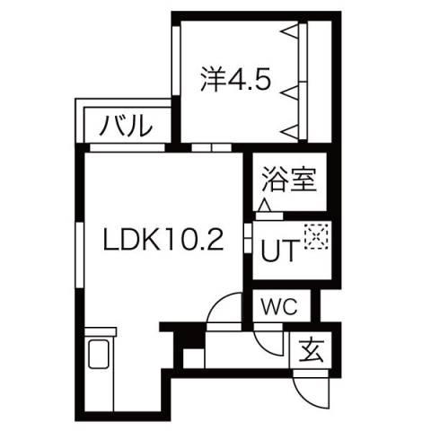 FONS発寒南(1LDK/2階)の間取り写真