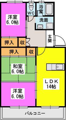 阿部第一ビル(3LDK/4階)の間取り写真