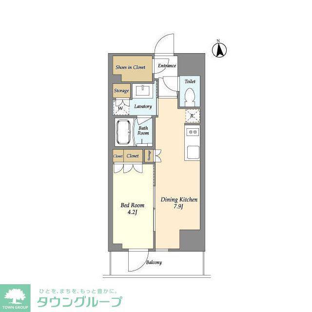 LASANTE 上野(1DK/11階)の間取り写真