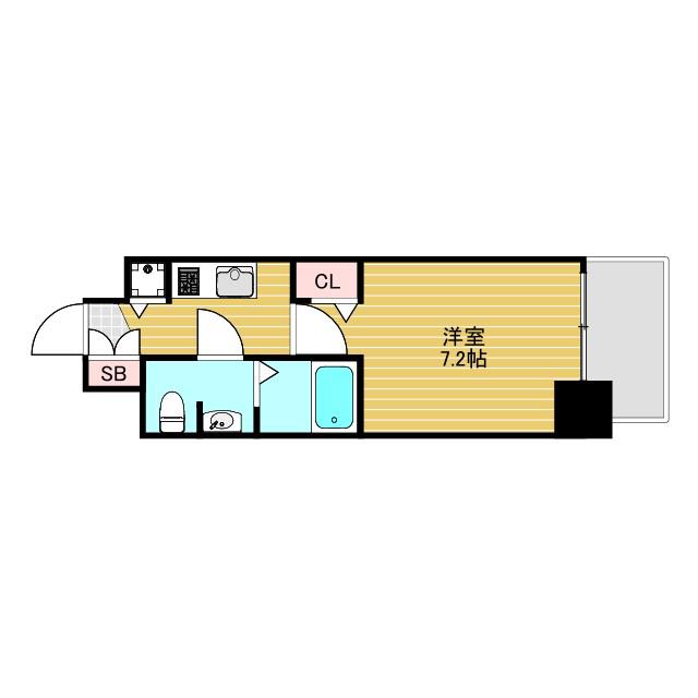 アクアプレイスOSAKA T2(1K/4階)の間取り写真