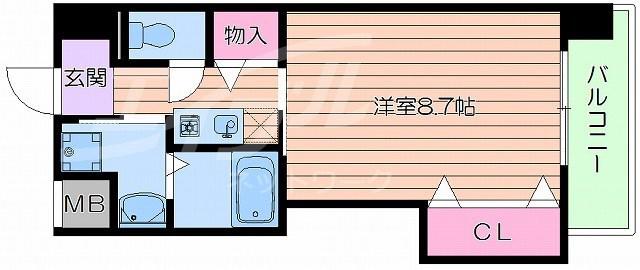 サウス アルカディア(1K/4階)の間取り写真