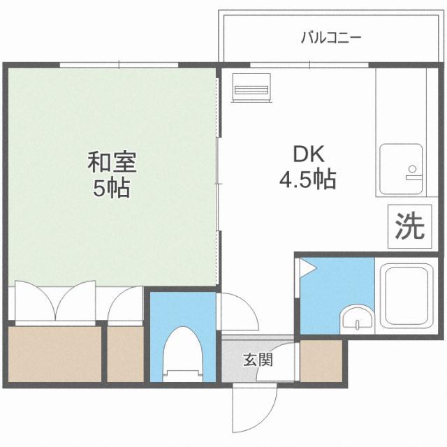 クラークハイツ(1DK/2階)の間取り写真