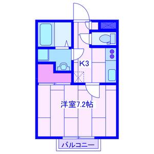 アウラ ステージ(1K/1階)の間取り写真