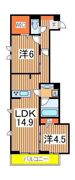 セレーノ・フォレ(2LDK/1階)の間取り写真