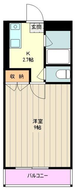 第3ハピネス(1K/3階)の間取り写真