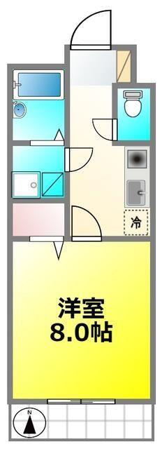 ハイツけやき六番館(1K/3階)の間取り写真