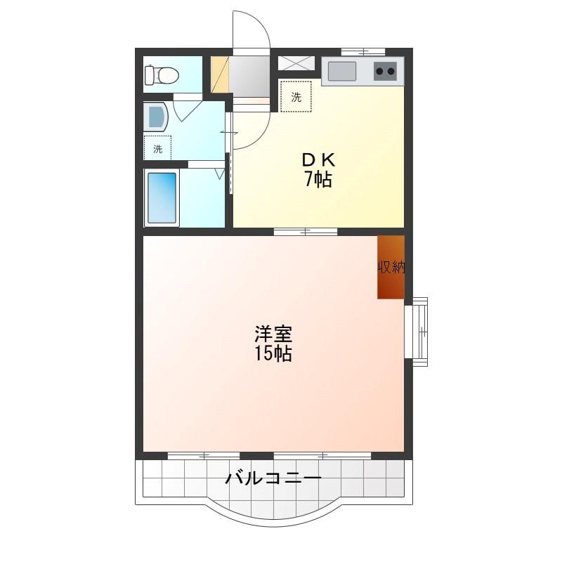 リヴェール小山(1DK/1階)の間取り写真