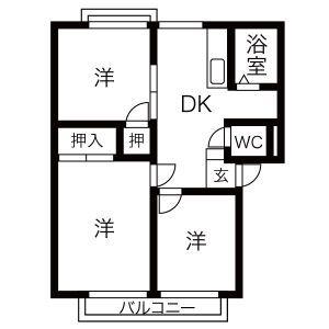 ドリームフォレスト楽田(2LDK/2階)の間取り写真