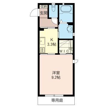 プレシャス(1K/1階)の間取り写真
