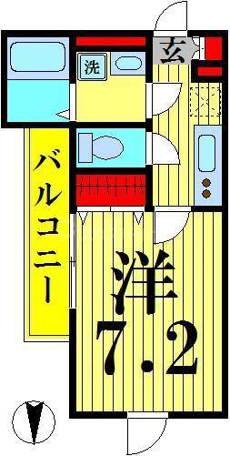 サンハイム西新井(1K/3階)の間取り写真