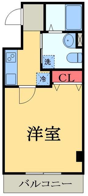 山王町マンション(1K/3階)の間取り写真