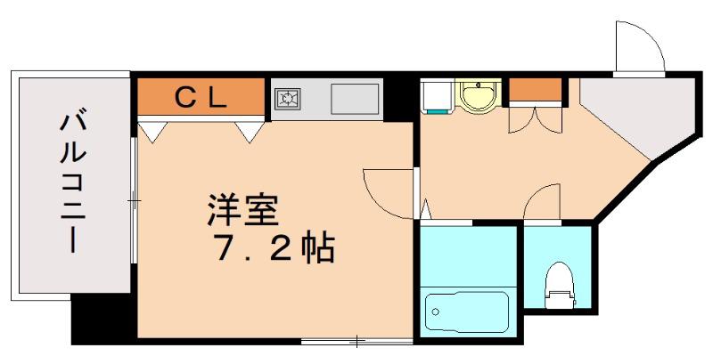 ハートピア鍛冶町(1K/2階)の間取り写真
