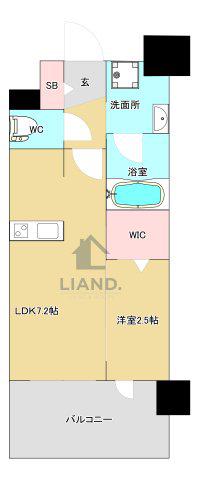 グランフォーレ博多マークプレイス(1LDK/11階)の間取り写真