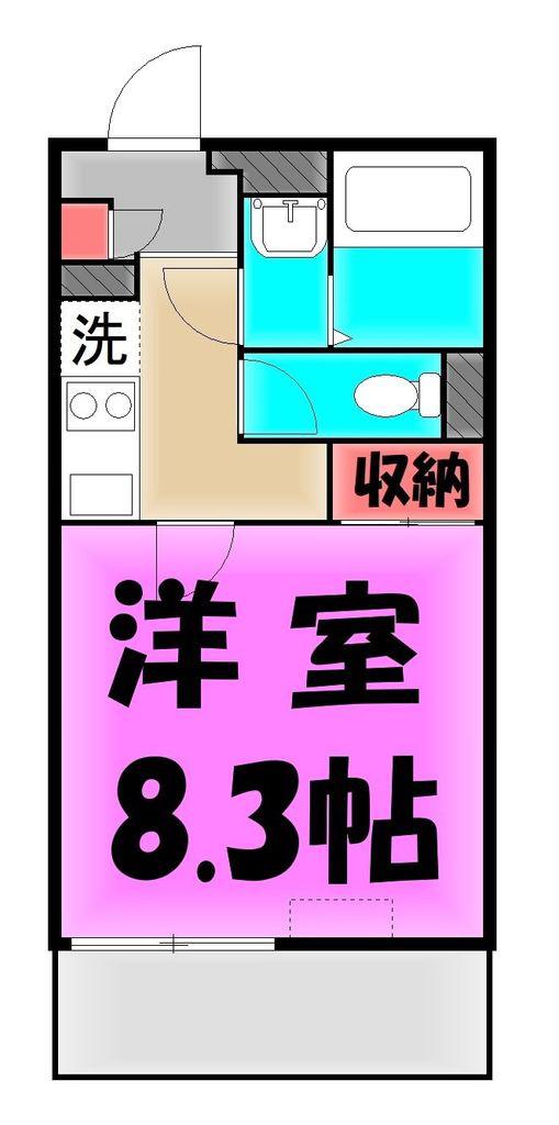TAKA ゼータ(1K/2階)の間取り写真