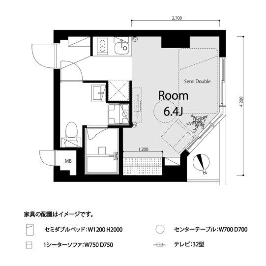 インペリアル赤坂フォラム(ワンルーム/2階)の間取り写真