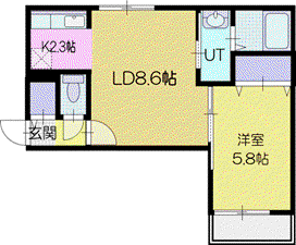 ASPIRASION GIBBS(1LDK/1階)の間取り写真