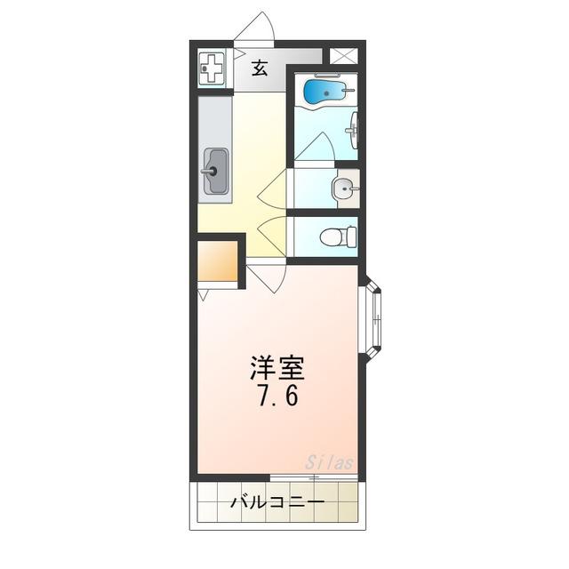 フィオーレ桑原(1K/1階)の間取り写真