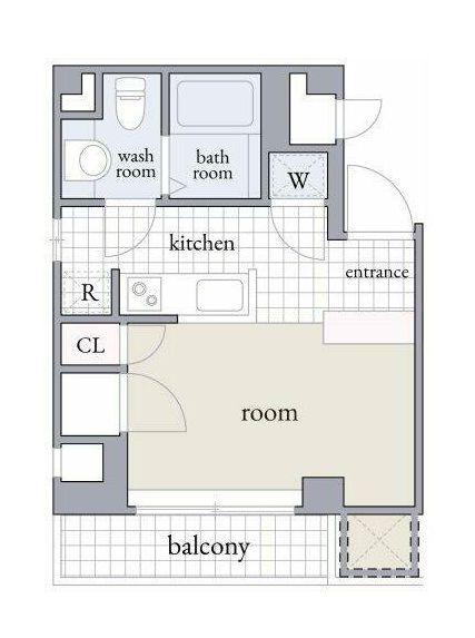 南青山STUDIO FLAT(1K/4階)の間取り写真