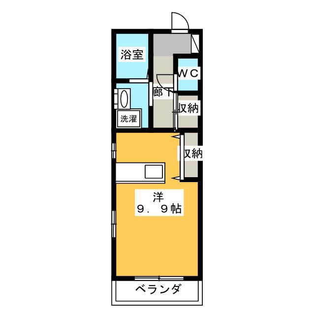 グラントータス川辺町(ワンルーム/1階)の間取り写真