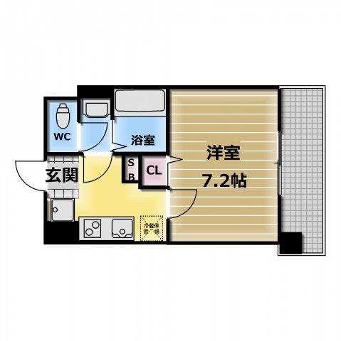 MPLAZA布施駅前参番館(1K/6階)の間取り写真