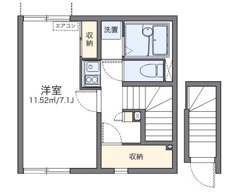 エテルノセラ3号館(1K/2階)の間取り写真
