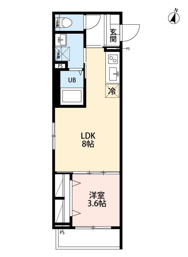 ROBOT HOME 西大宮VI(1LDK/1階)の間取り写真