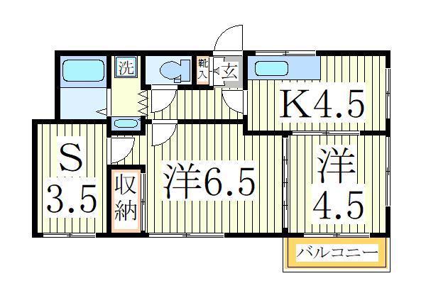 メゾン豊晃(2SK/1階)の間取り写真