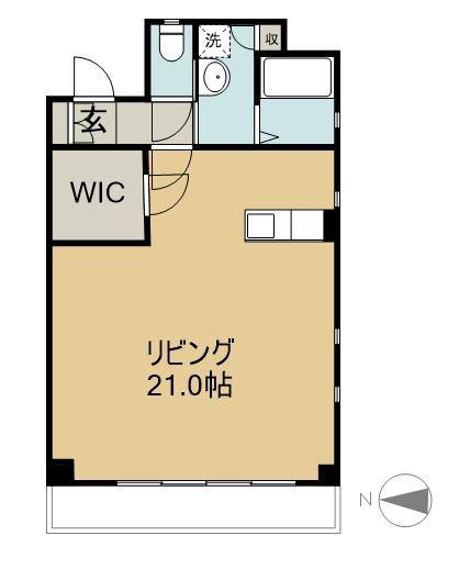 ナチュラルタウンI(ワンルーム/3階)の間取り写真
